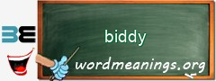 WordMeaning blackboard for biddy